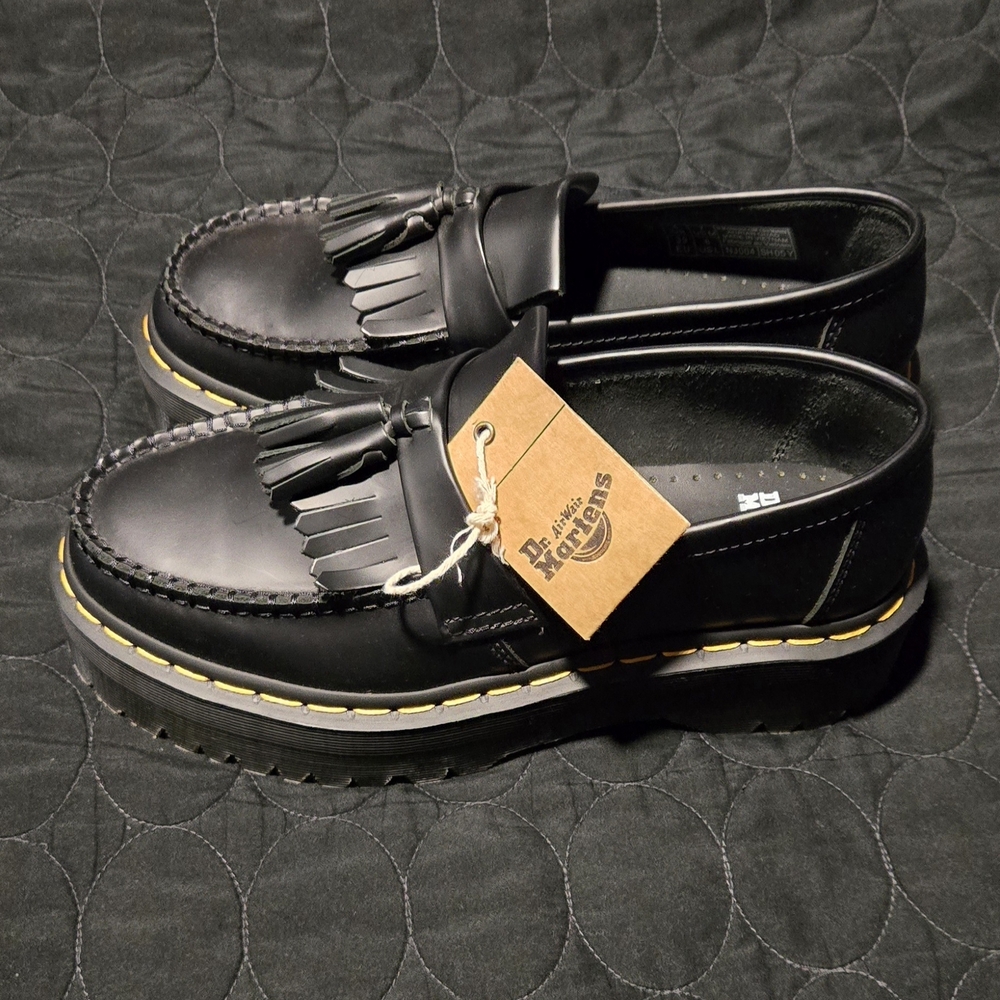 Dr. Martens Black Leather Platform Loafers - Picture 10 of 11